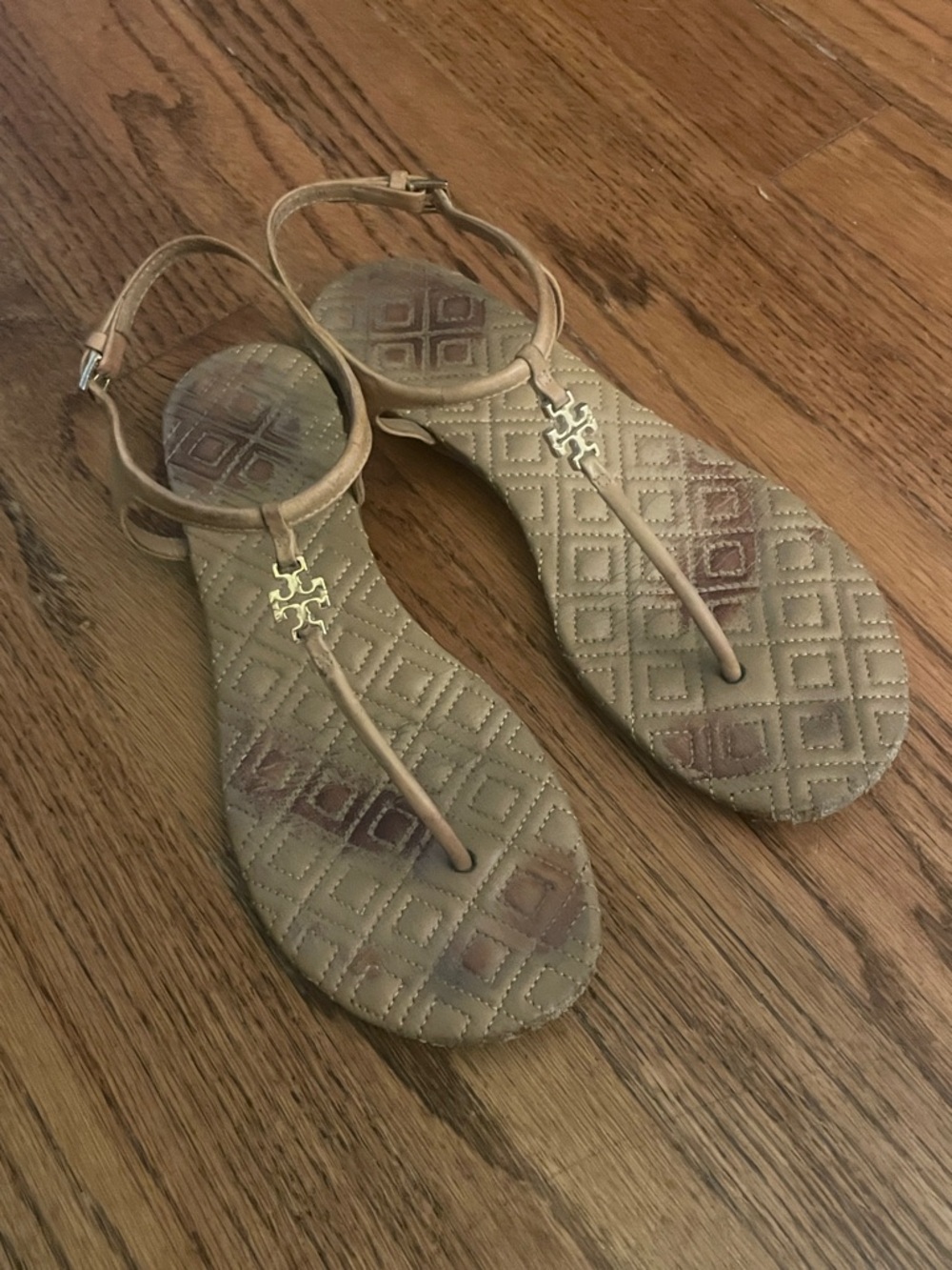 Tory Burch | Women's brown quilted sandal-Size 6.5
